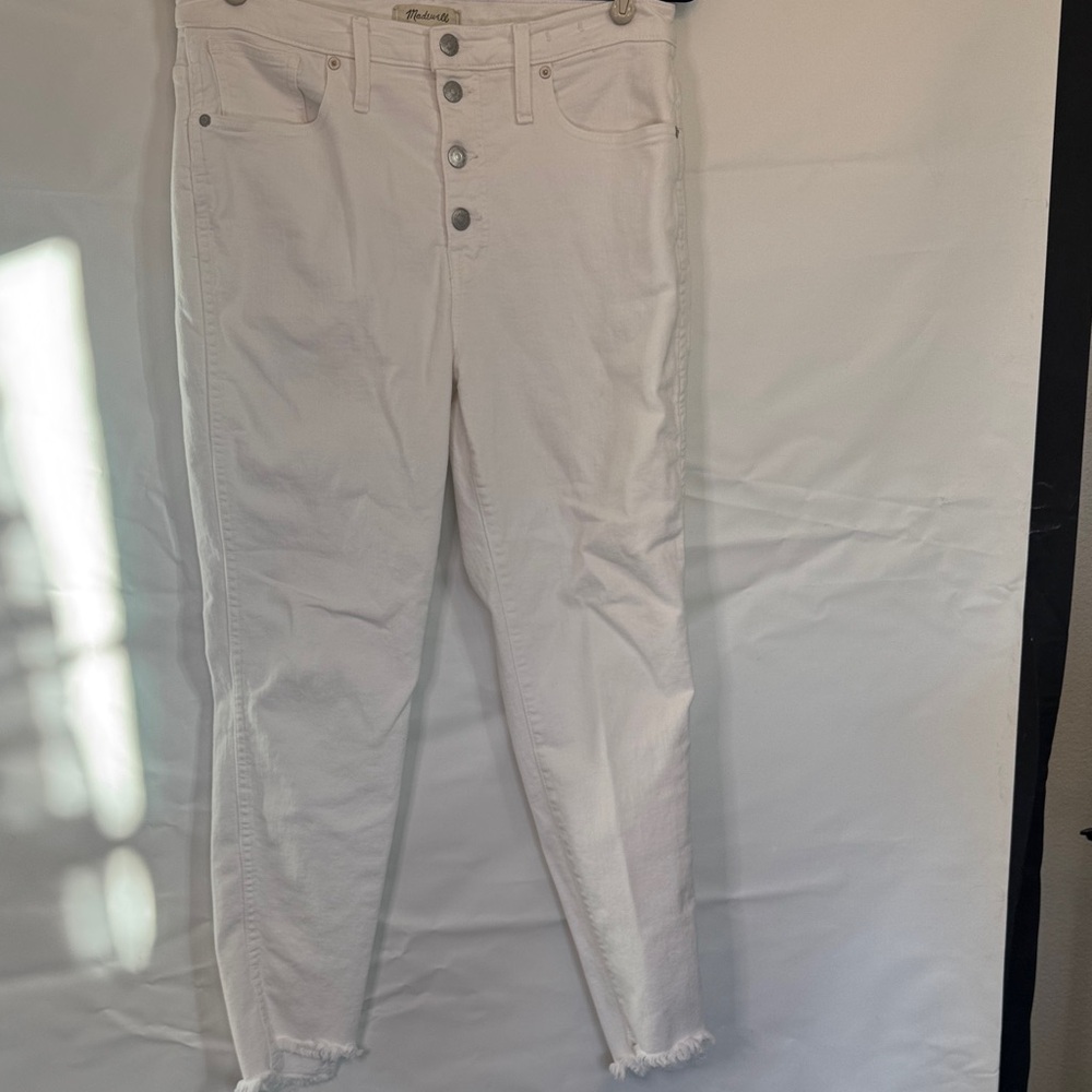 Madewell High Rise White Jeans 10inch Skinny